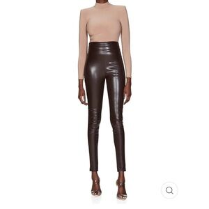 Nookie High-Waisted Black Leather Pants